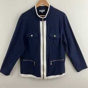 JM Collection | Lightweight Navy & White Jacket